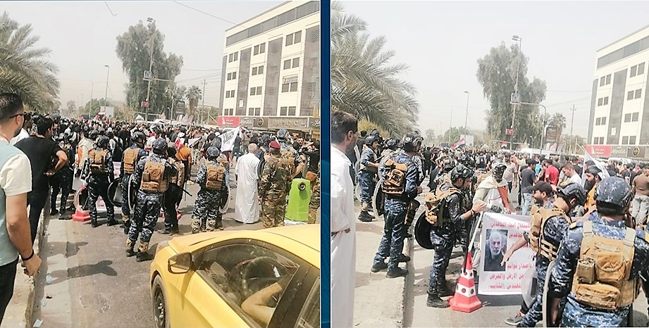 متظاهرون يحاولون اقتحام مبنى لهيئة الحشد الشعبي ببغداد