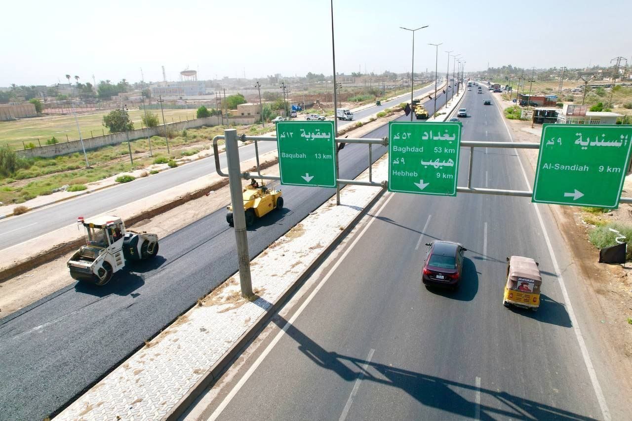 بالصور.. طريق "بغداد ـ كركوك" يصل لمراحل إعمار متقدمة